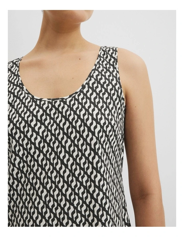Print Maxi Tank Dress in Geometric Print image 3