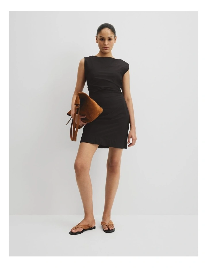 Australian Cotton Mini Dress in Black image 1