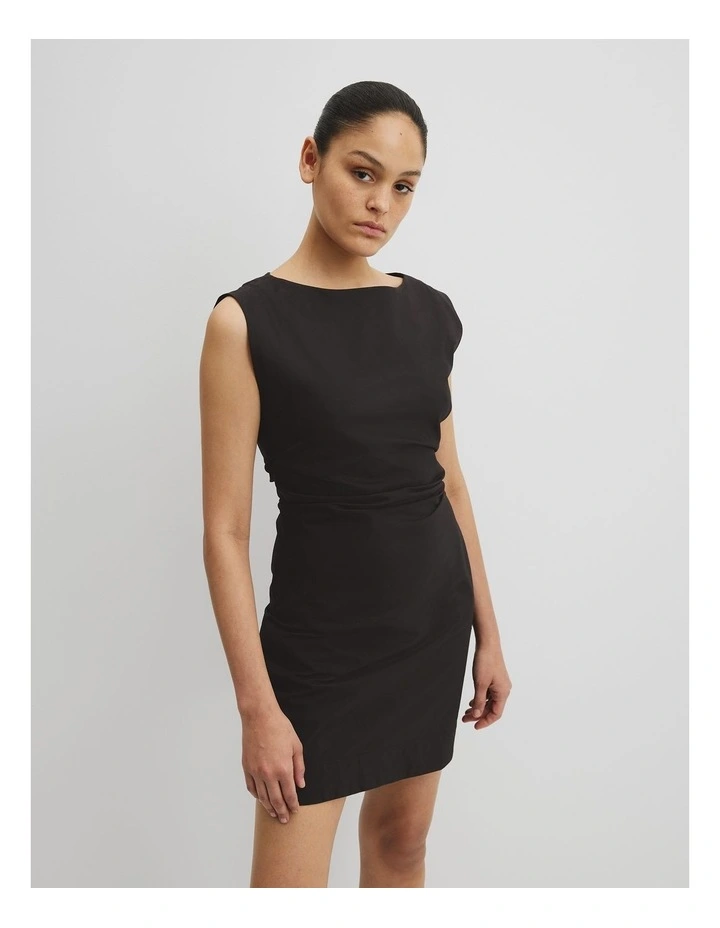 Australian Cotton Mini Dress in Black image 2