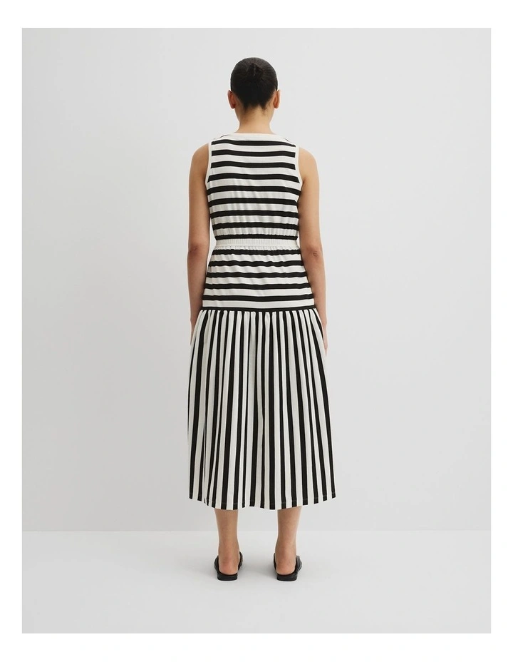 Australian Cotton Stripe Midi Tank Dress in Black Stripe image 4