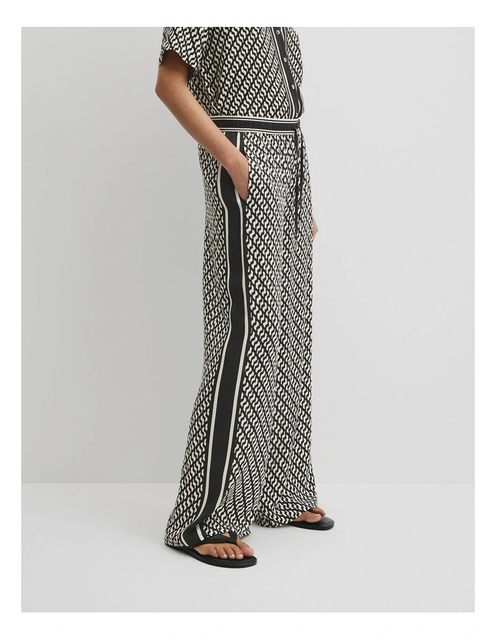 Print Pull On Cupro Pant in Border Geo image 2