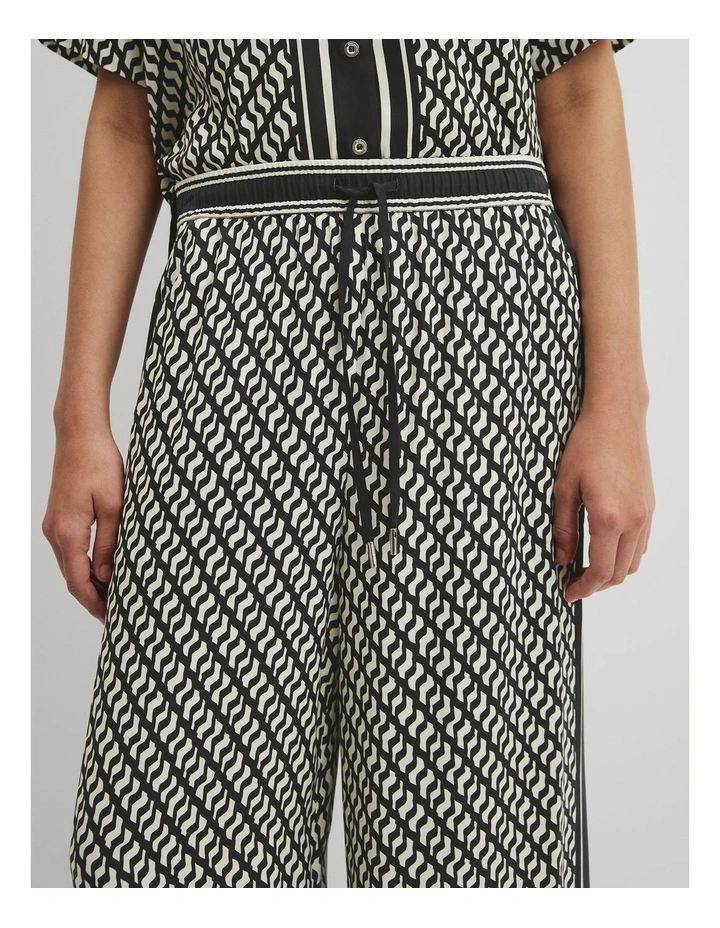 Print Pull On Cupro Pant in Border Geo image 3