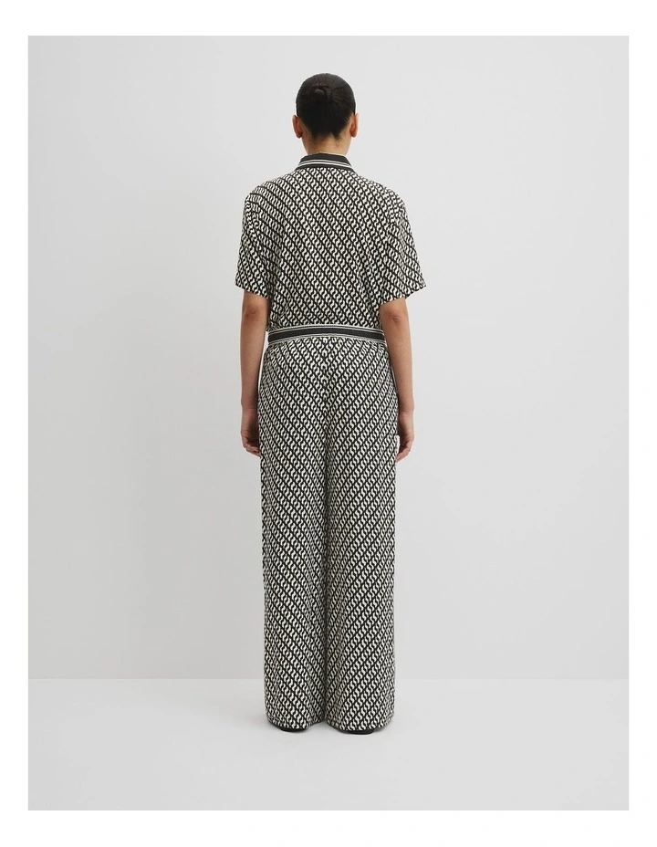 Print Pull On Cupro Pant in Border Geo image 4