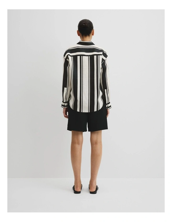 Organically Grown Oversized Linen Shirt in Bold Stripe image 4