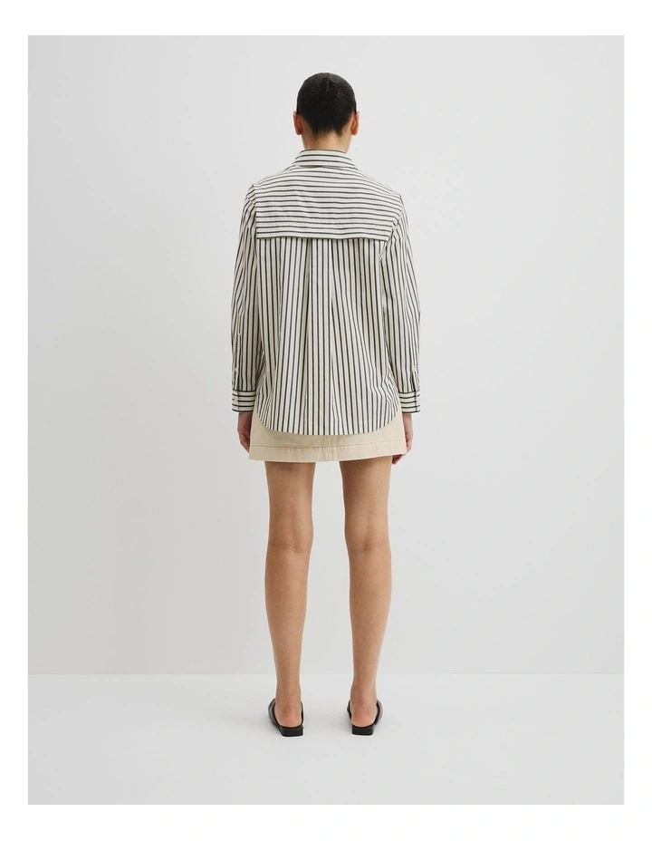 Organically Grown Cotton Stripe Poplin Shirt in Stripe image 4