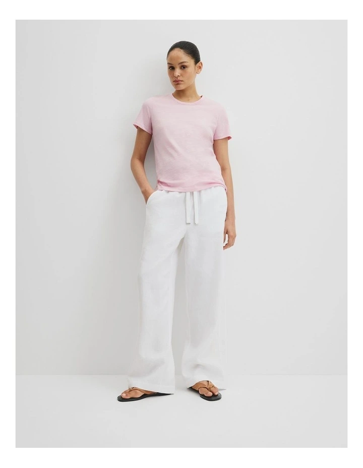 Australian Good Earth Cotton Slub Short Sleeve T-shirt in Floss Pink image 3