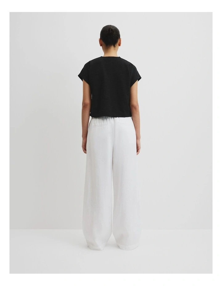 Texture Zip Neck T-shirt in Black image 4