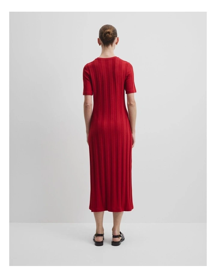 Rib Midi Dress in Garnet image 4