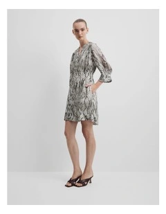 Print Mini Dress in Snake Print
