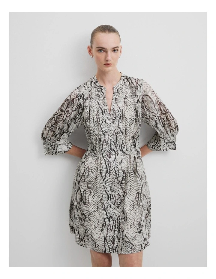 Print Mini Dress in Snake Print image 2