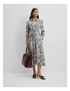 Print Shirt Dress in Snake Print