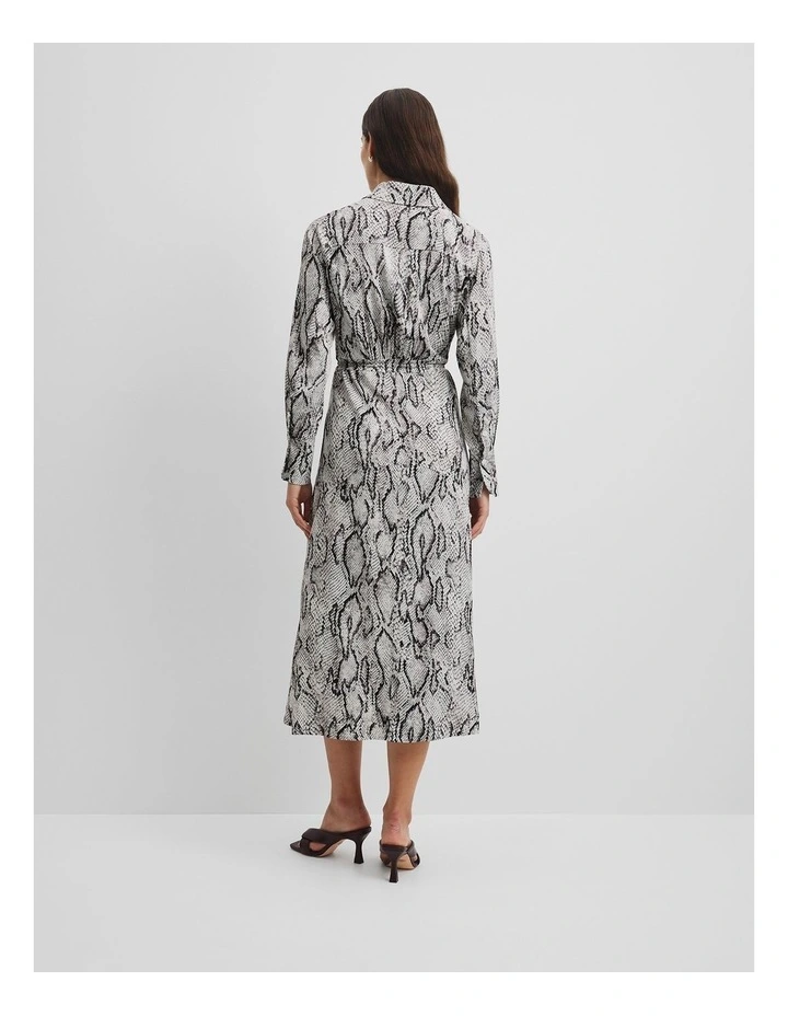 Print Shirt Dress in Snake Print image 5