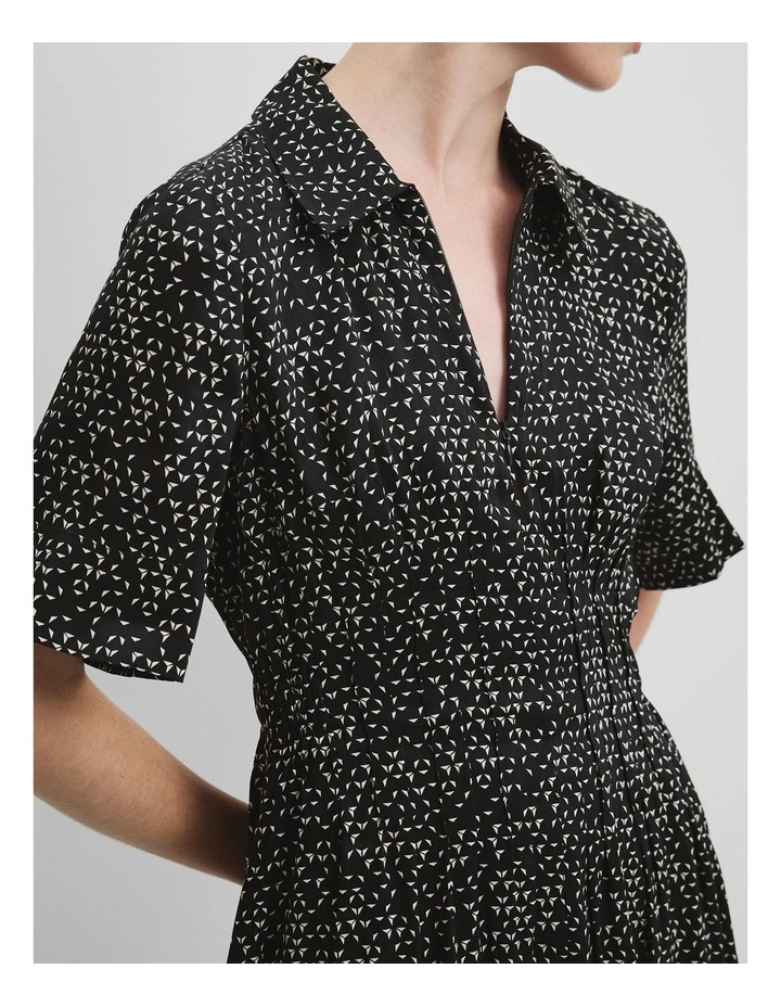 Geometric Print Shirt Dress in Geometric Print image 2
