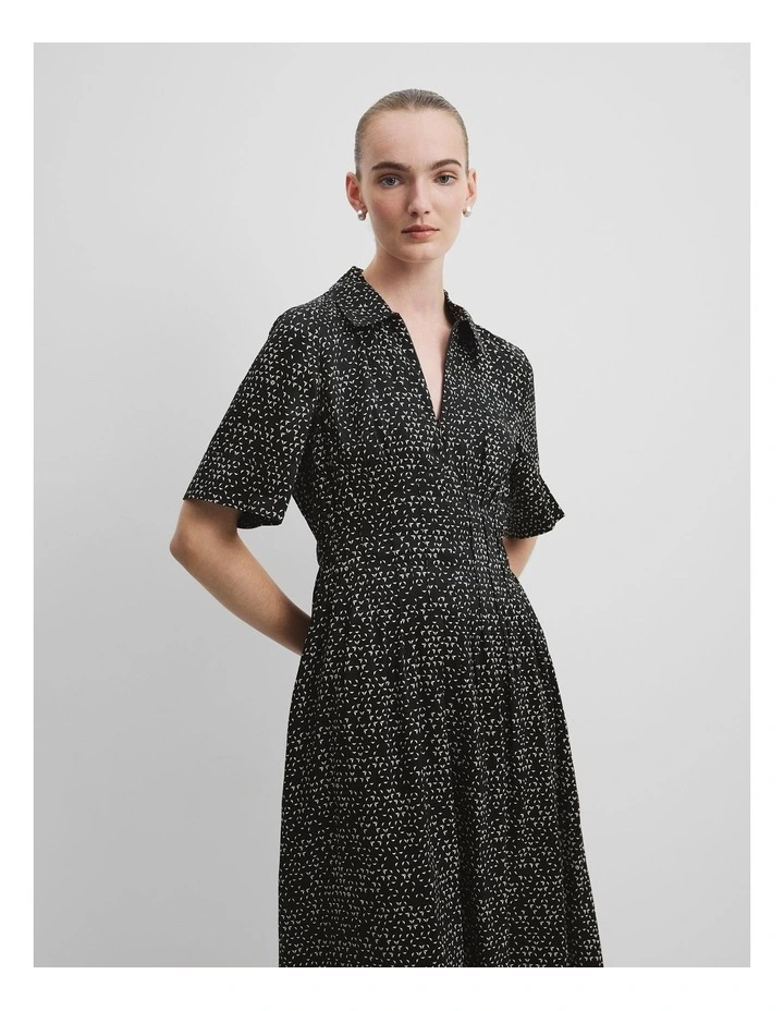 Geometric Print Shirt Dress in Geometric Print image 3