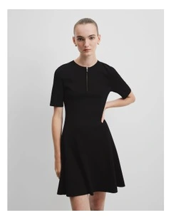 Compact Knit Mini Dress in Black