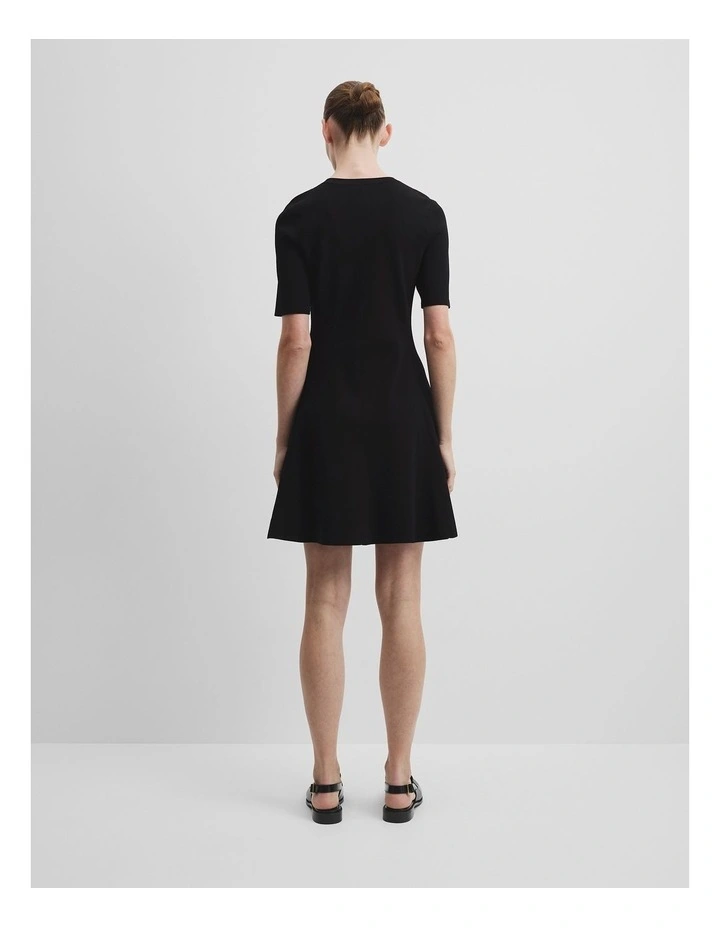 Compact Knit Mini Dress in Black image 4