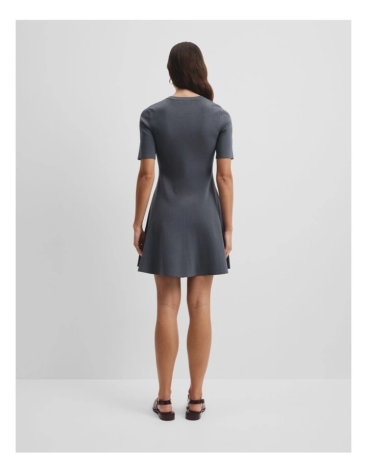Compact Knit Mini Dress in Grey Marle image 4
