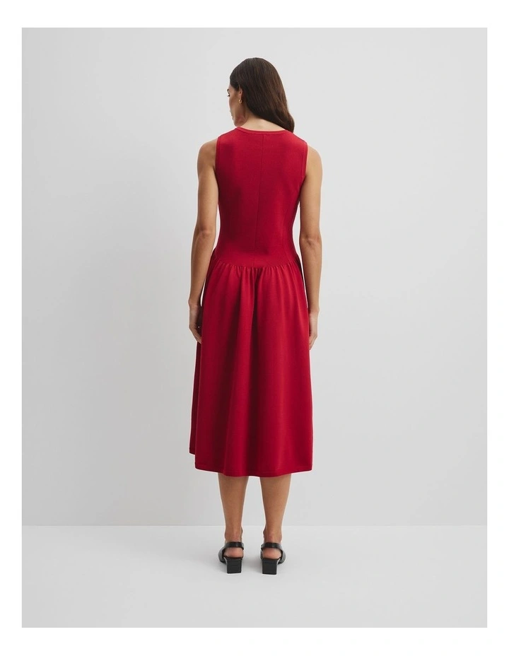 Mix Stitch Knit Dress in Garnet image 4