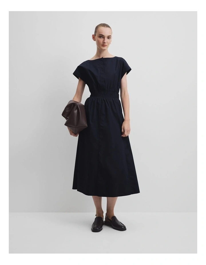 Shirred Waist Midi Dress in Twilight image 1