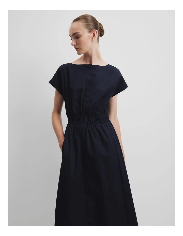 Shirred Waist Midi Dress in Twilight image 2