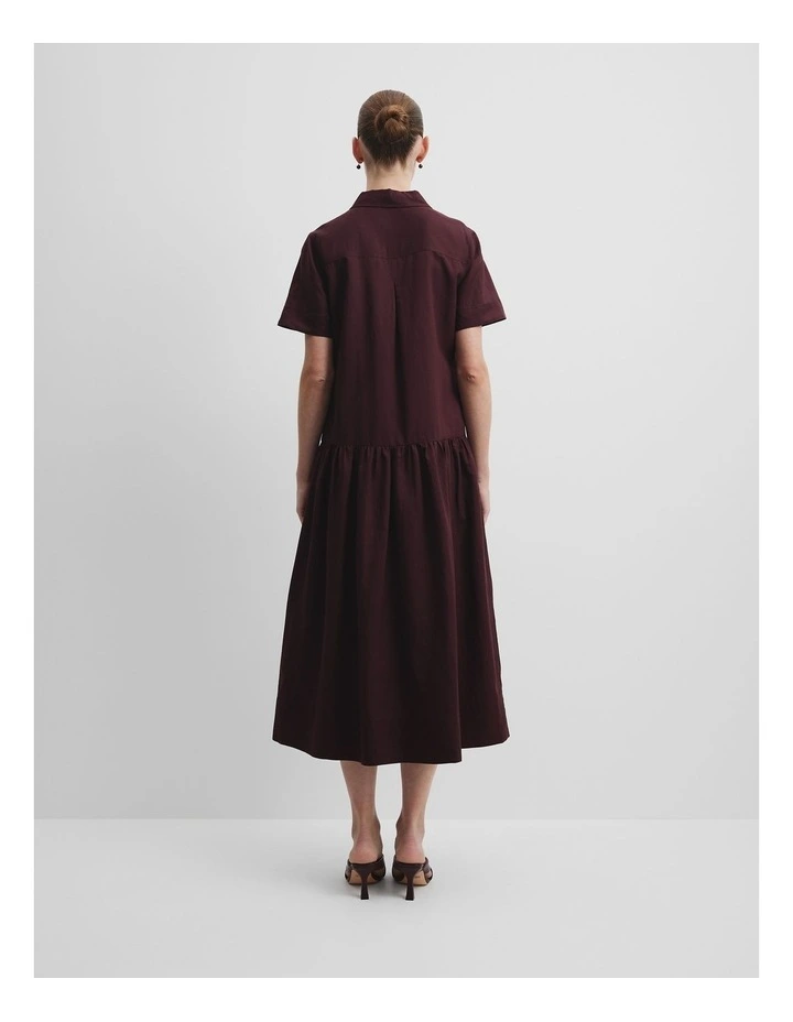 Flared Shirt Dress in Plum image 4