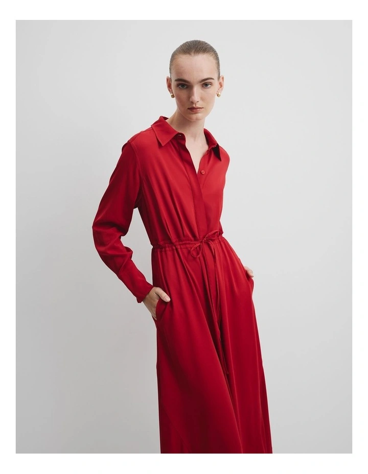 Shirt Dress in Garnet image 3