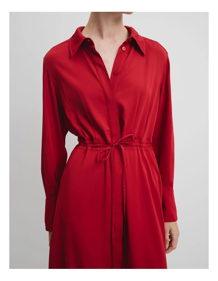 Shirt Dress in Garnet image 4