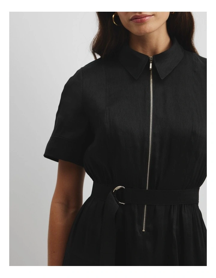 Panelled Mini Dress in Black image 3