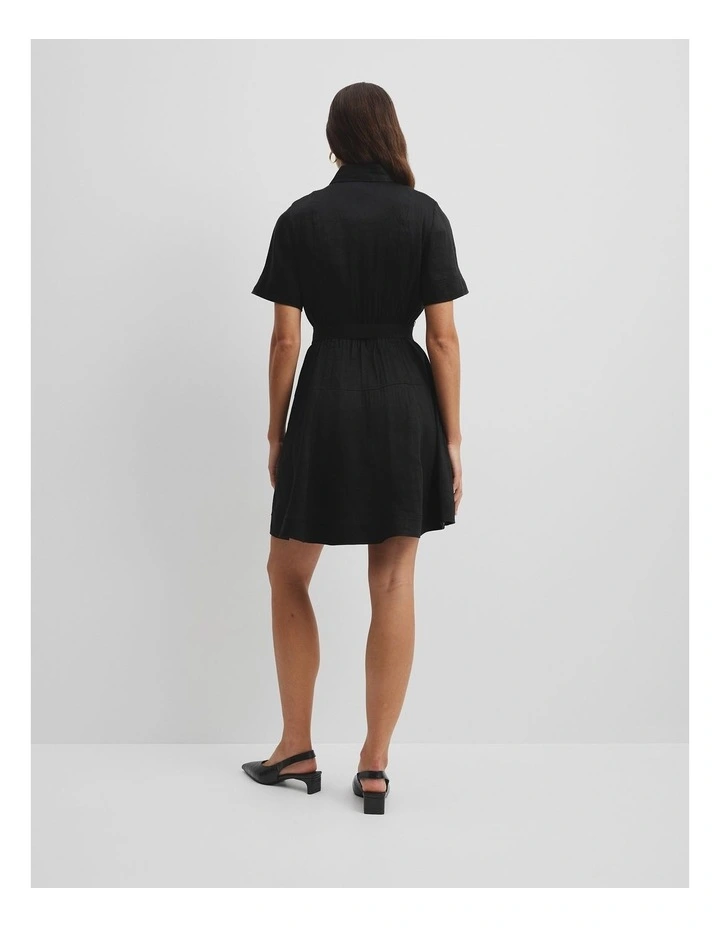 Panelled Mini Dress in Black image 4
