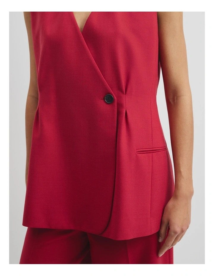 Tailored Tie Vest in Garnet image 3