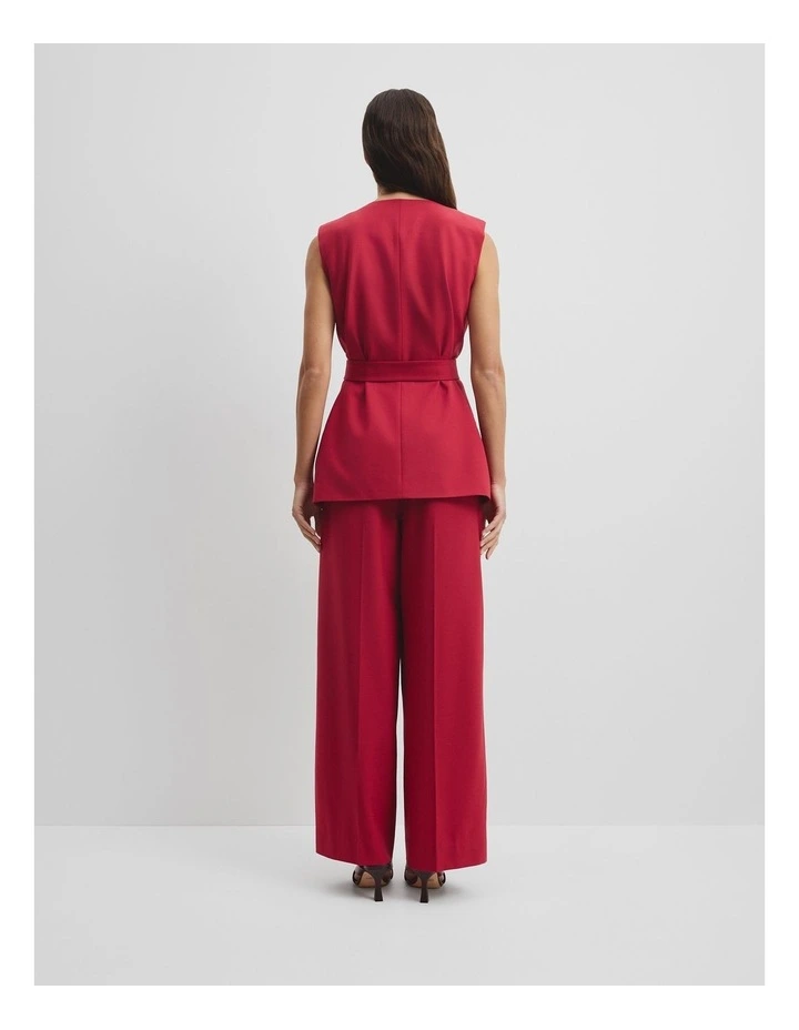 Tailored Tie Vest in Garnet image 5