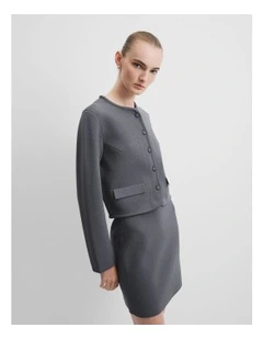 Compact Knit Jacket in Grey Marle