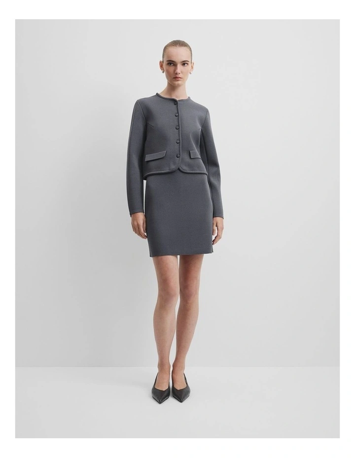 Compact Knit Jacket in Grey Marle image 2