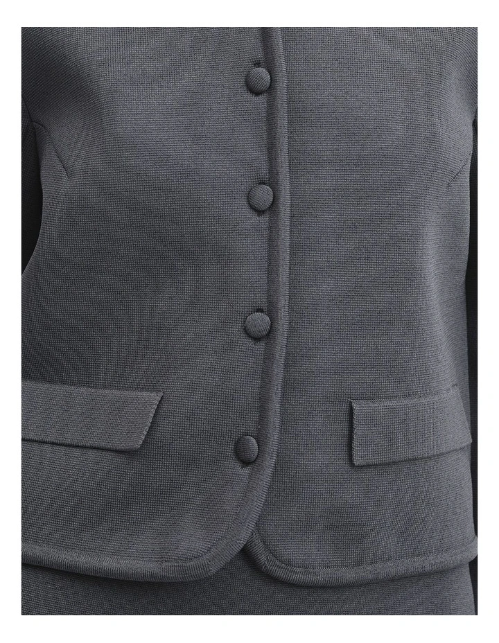 Compact Knit Jacket in Grey Marle image 3