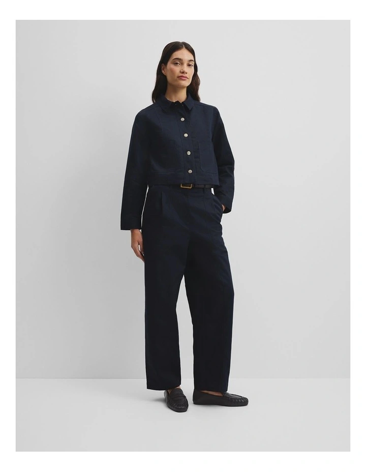 Crop Twill Jacket in Twilight image 3