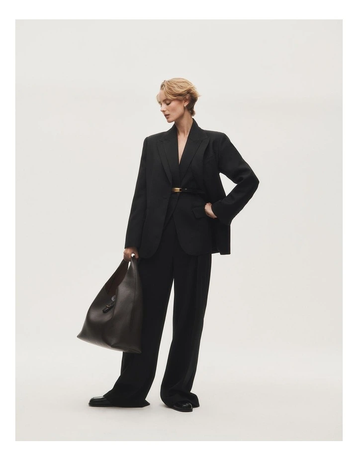 Wool Blazer in Black image 2