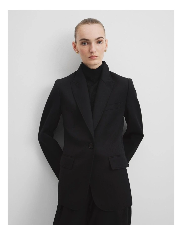 Wool Blazer in Black image 3