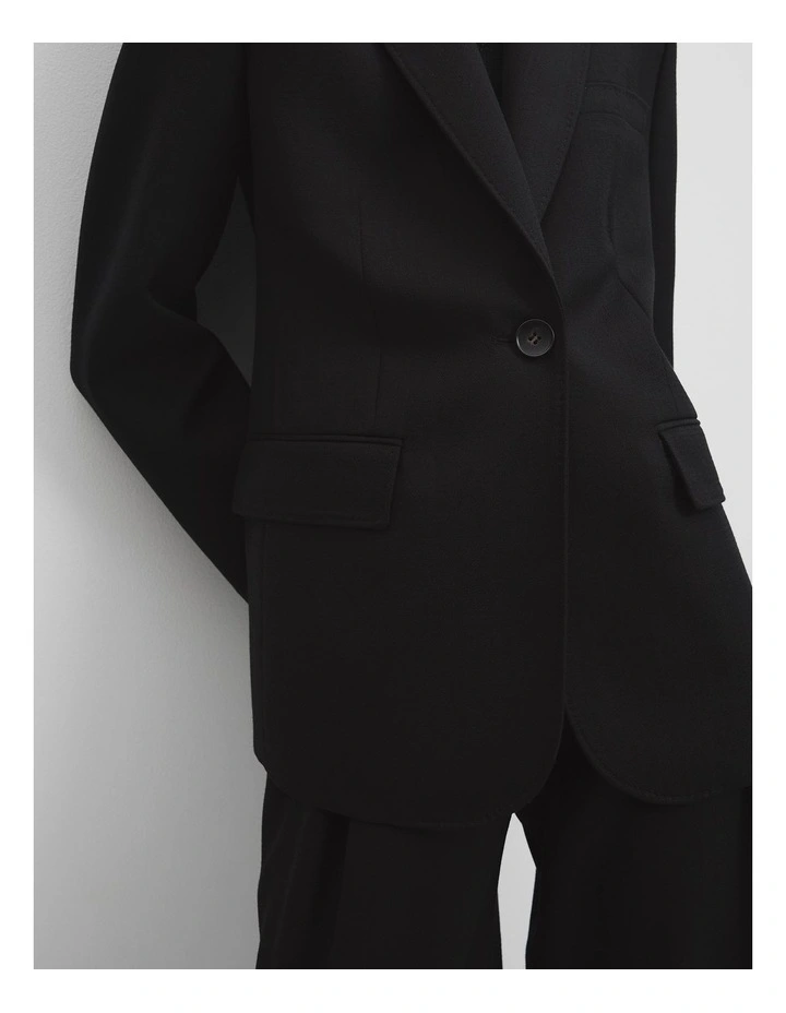 Wool Blazer in Black image 4