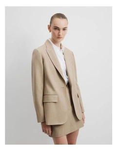 Wool Blazer in Buff Marle