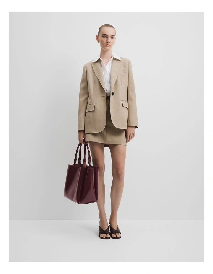 Wool Blazer in Buff Marle image 4