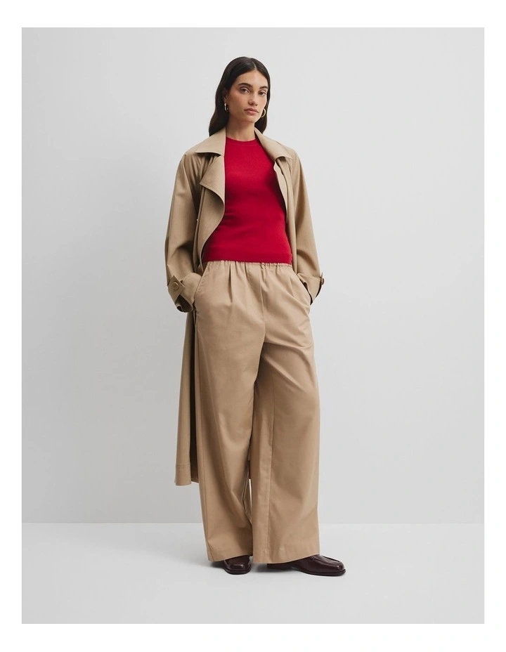 Wool Silk Tank in Garnet image 2