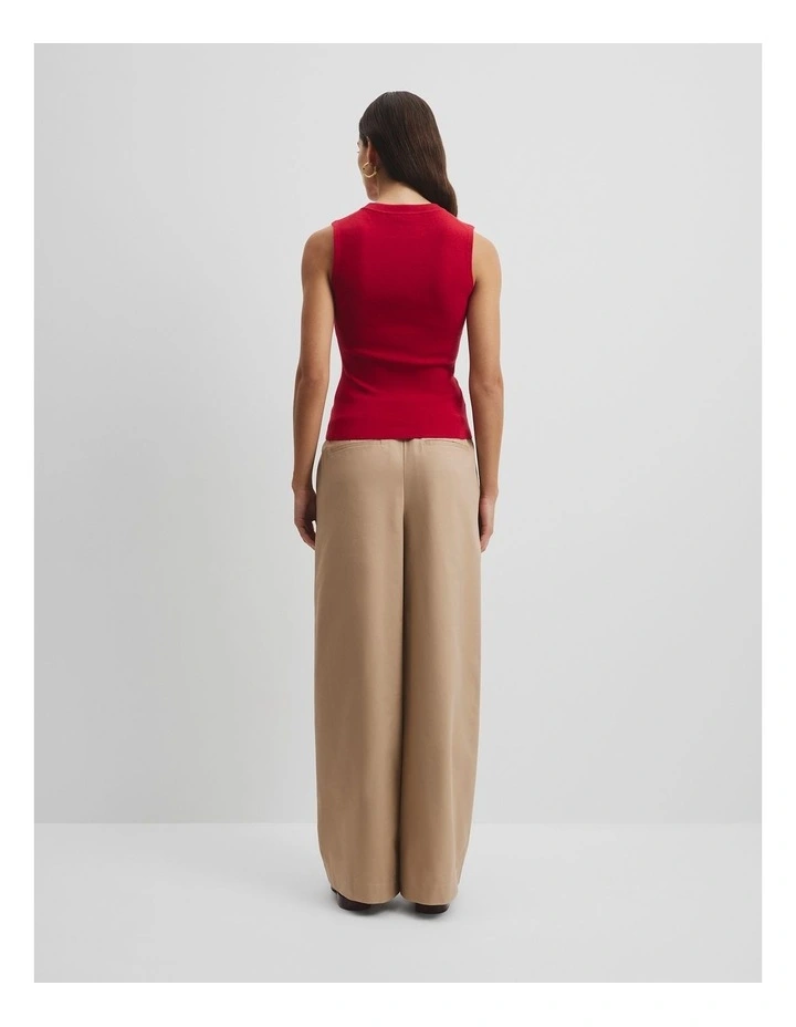 Wool Silk Tank in Garnet image 4