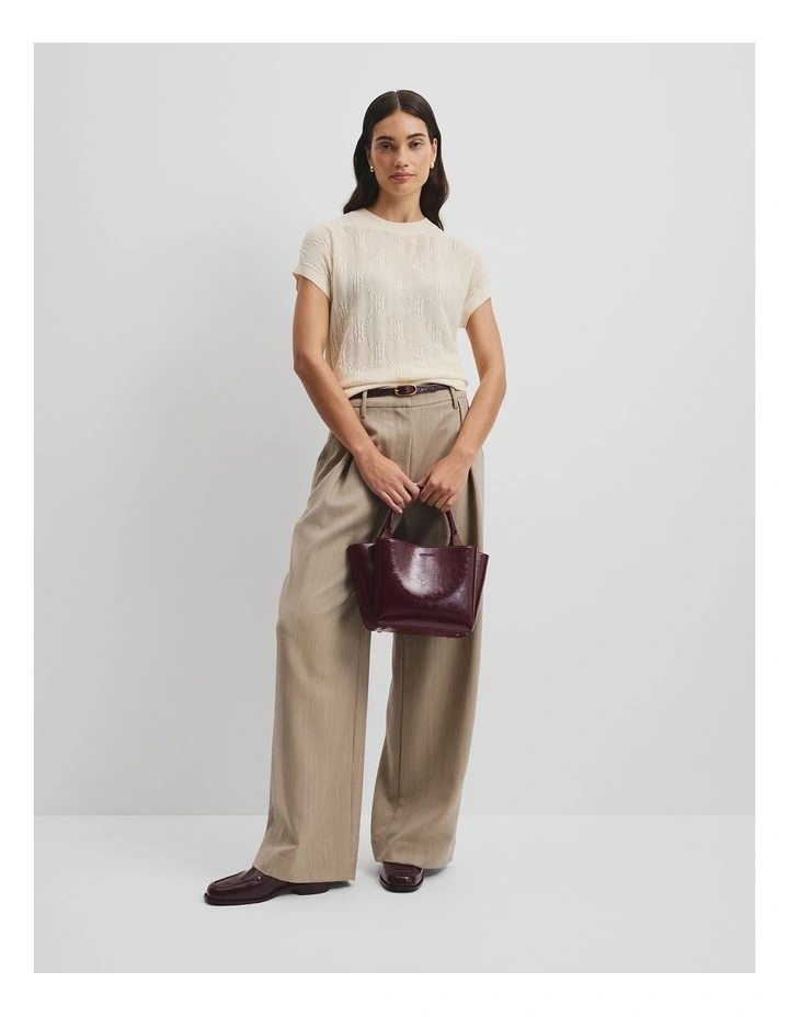 Lace Knit T-shirt in Macadamia image 3