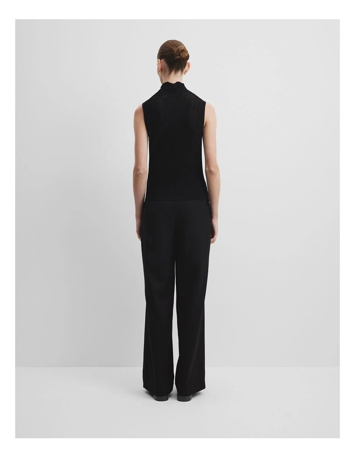 Lace Knit Tank in Black image 4