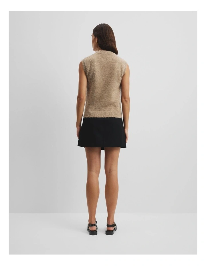 Fluffy Knit Tank in Buff image 4