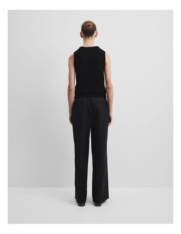 Australian Cotton Blend Boucle Knit Tank in Black image 4