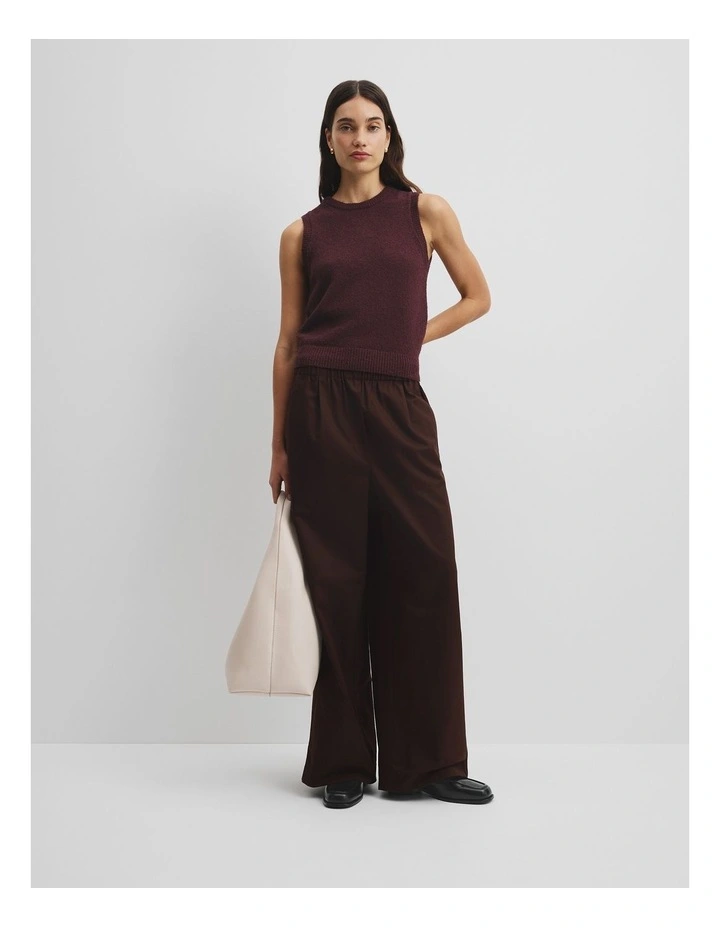 Australian Cotton Blend Boucle Knit Tank in Plum image 3