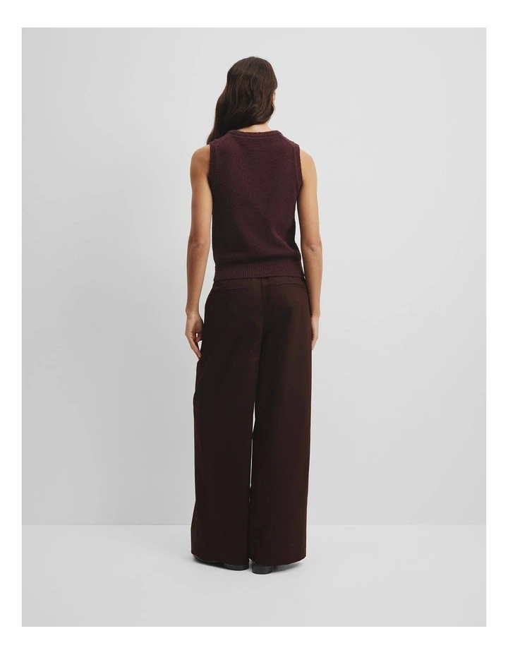 Australian Cotton Blend Boucle Knit Tank in Plum image 4