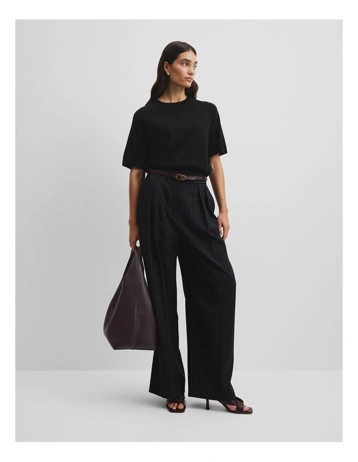 Cashmere Blend T-shirt in Black image 3