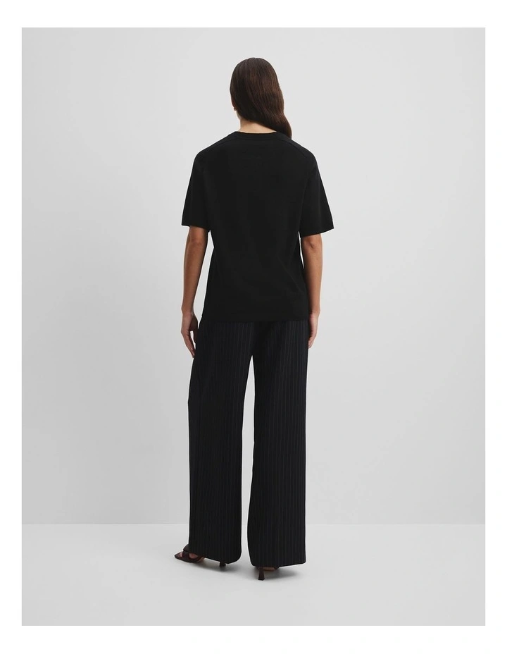 Cashmere Blend T-shirt in Black image 4